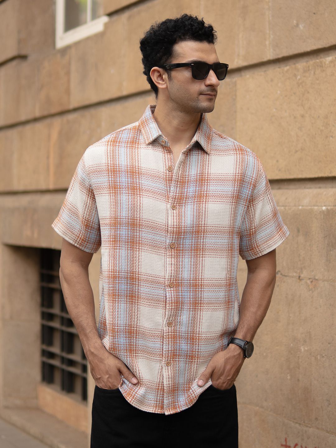 Powerlook Men Structured Checks Shirt ss25