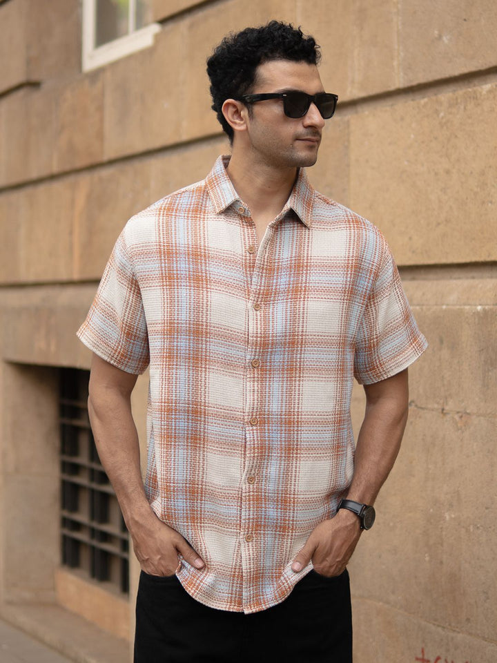Powerlook Men Structured Checks Shirt ss25