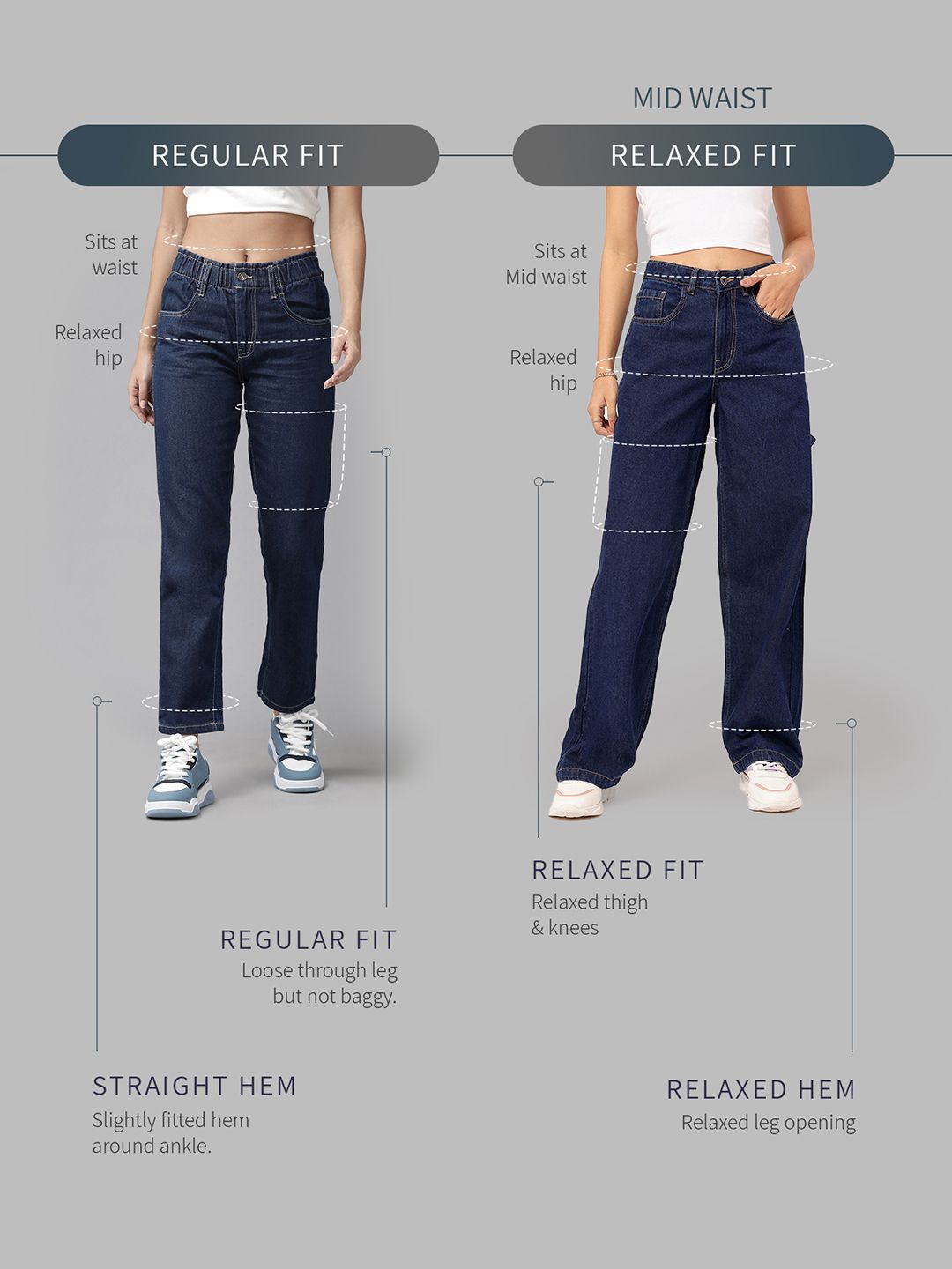 DressBerry Women Throwback Groove Relaxed Fit Cotton Ease Jeans