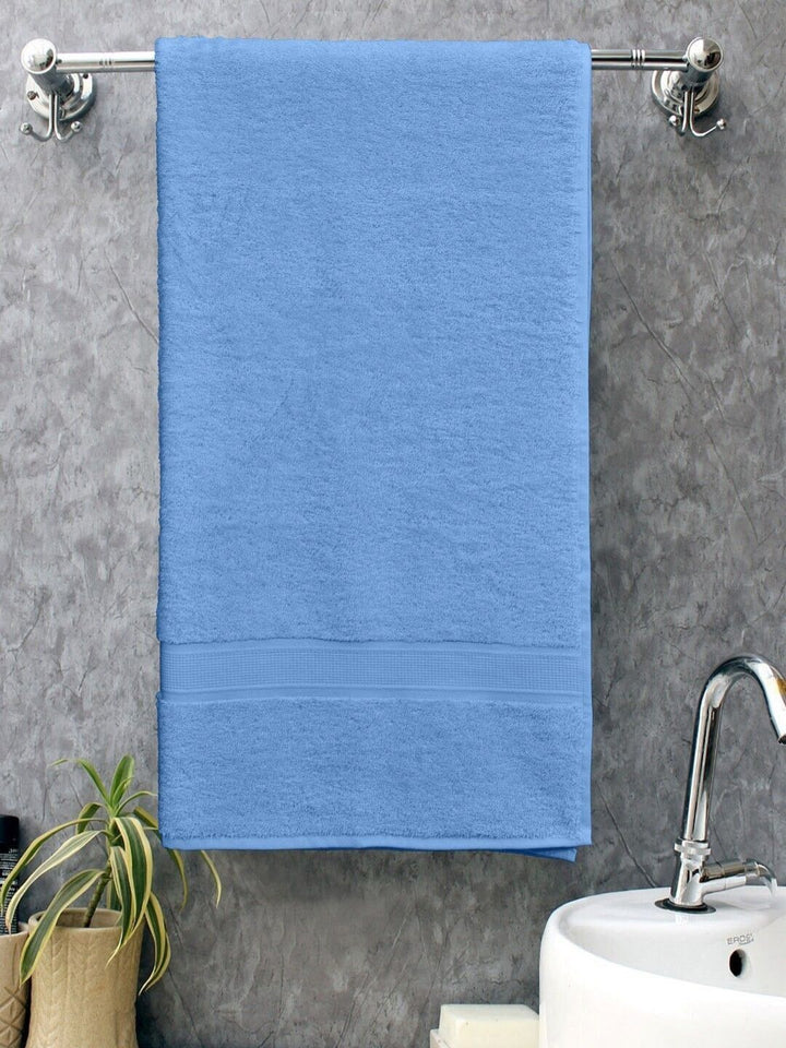 BOMBAY DYEING Blue Cotton 450 GSM Bath Towel