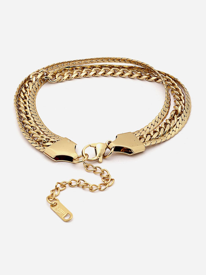 VOGUE PANASH Women Brass Gold-Plated Wraparound Bracelet
