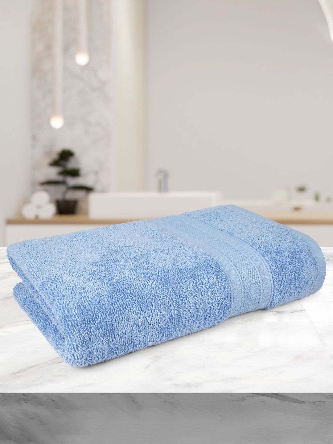 MYTRIDENT Turquoise Blue Cotton 500 GSM Bath Towel