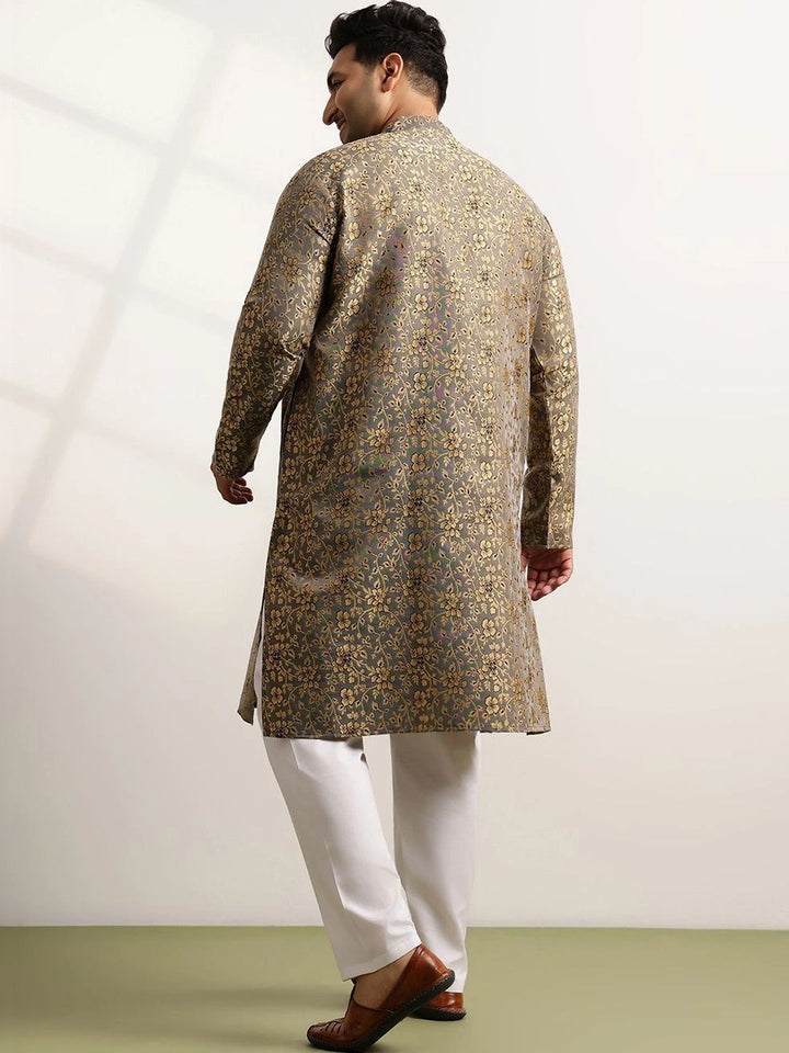 SOJANYA PLUS Lelaki Floral Regular Kurta dengan Seluar