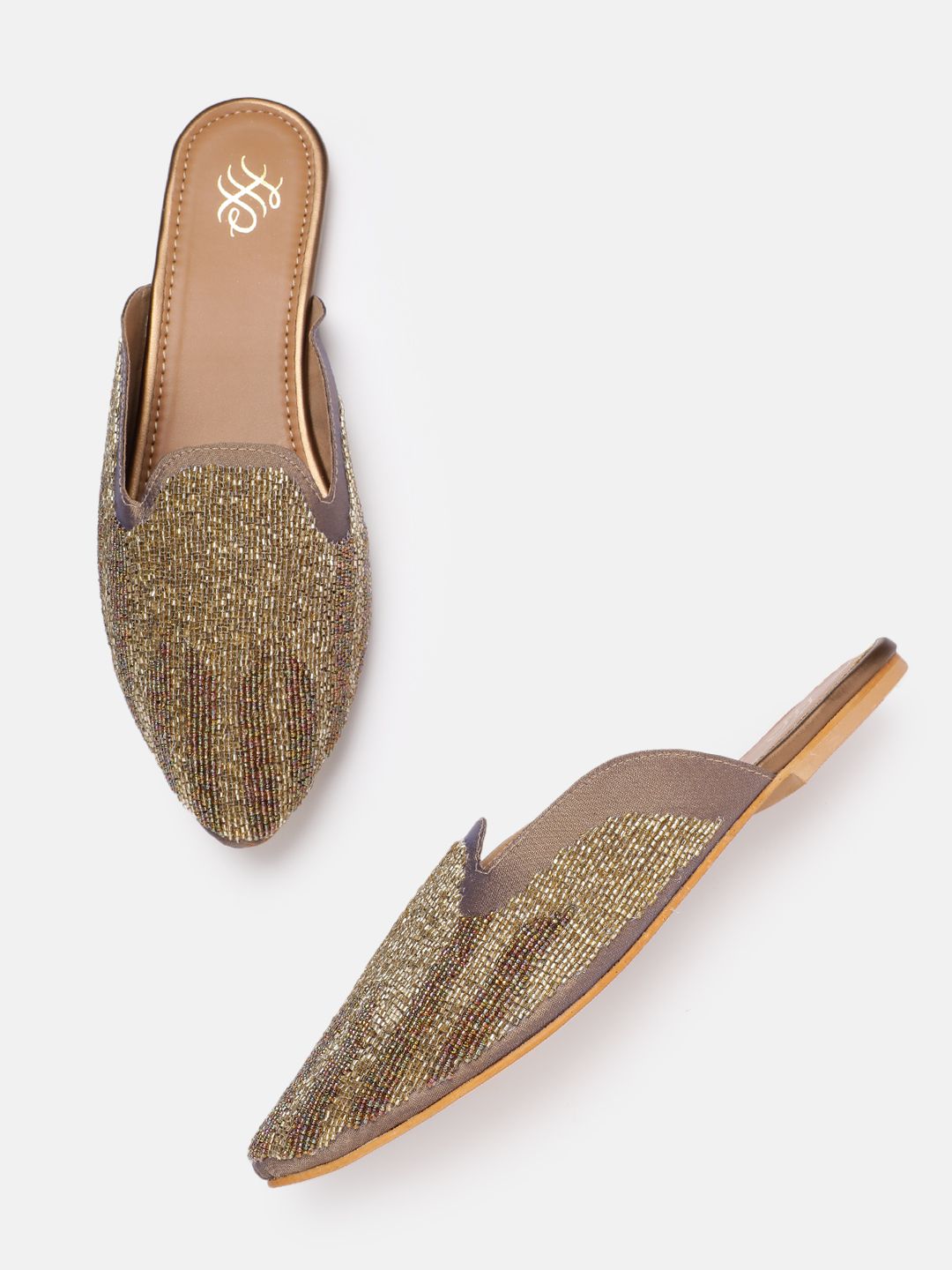 House of Pataudi Embellished Mules