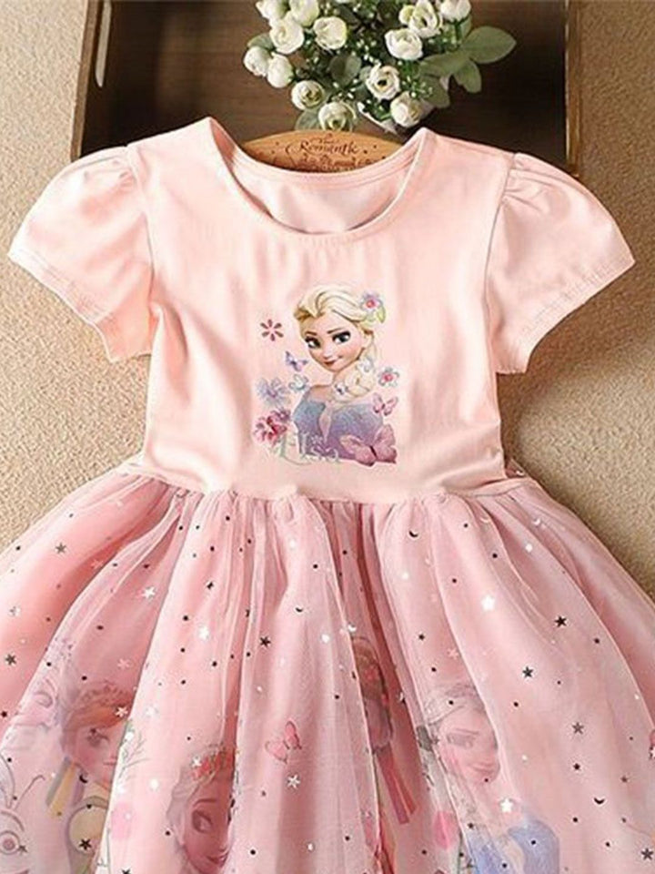 YK Girls Elsa Embellished Fit and Flare Dress
