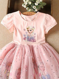 YK Girls Elsa Embellished Fit and Flare Dress