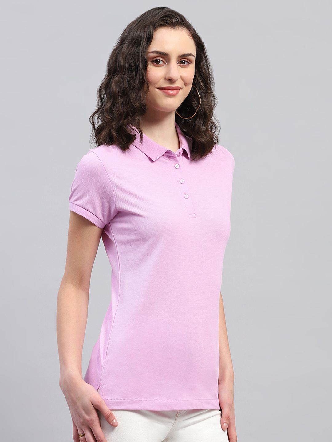 Monte Carlo Women Polo Collar Pure Cotton T-shirt