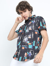 LOCOMOTIVE Men Premiums Printed Casual Slim Fit Shirt