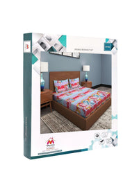 Myntra Elegant Homes Pink & Blue Printed 300 TC King Bedsheet Set 2.50 m x 2.25 m