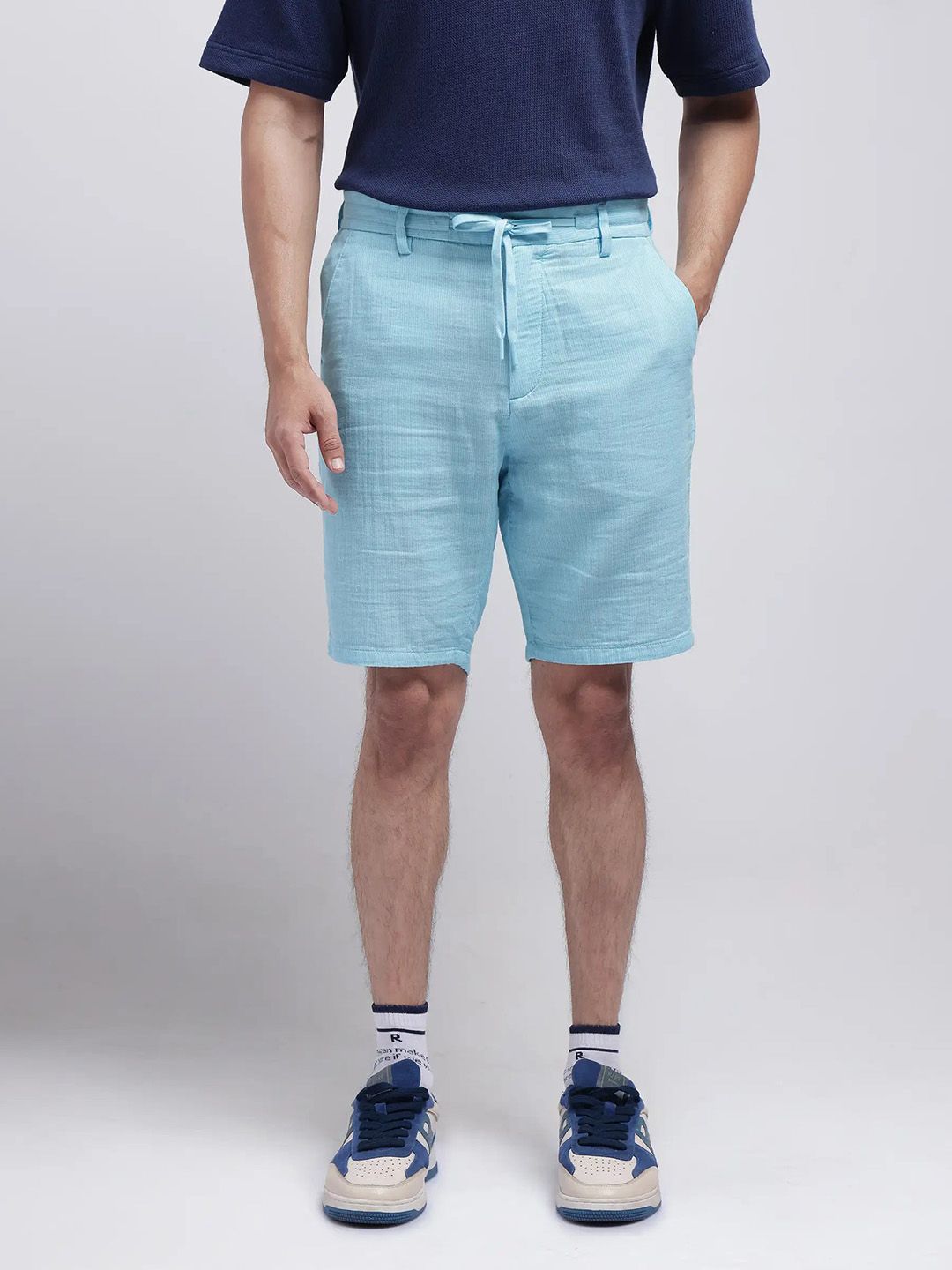 RARE RABBIT PINTO-25 Men Cotton Mid-Rise Regular Fit Shorts
