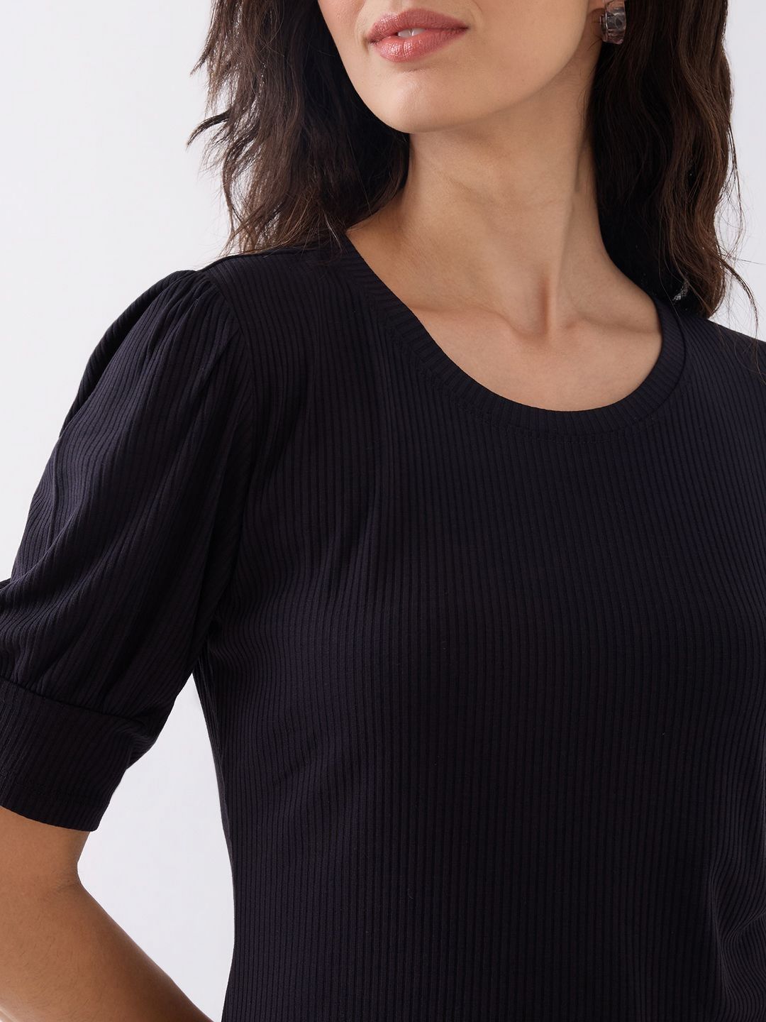 SPYKAR Women Extended Sleeves Cut Outs T-shirt