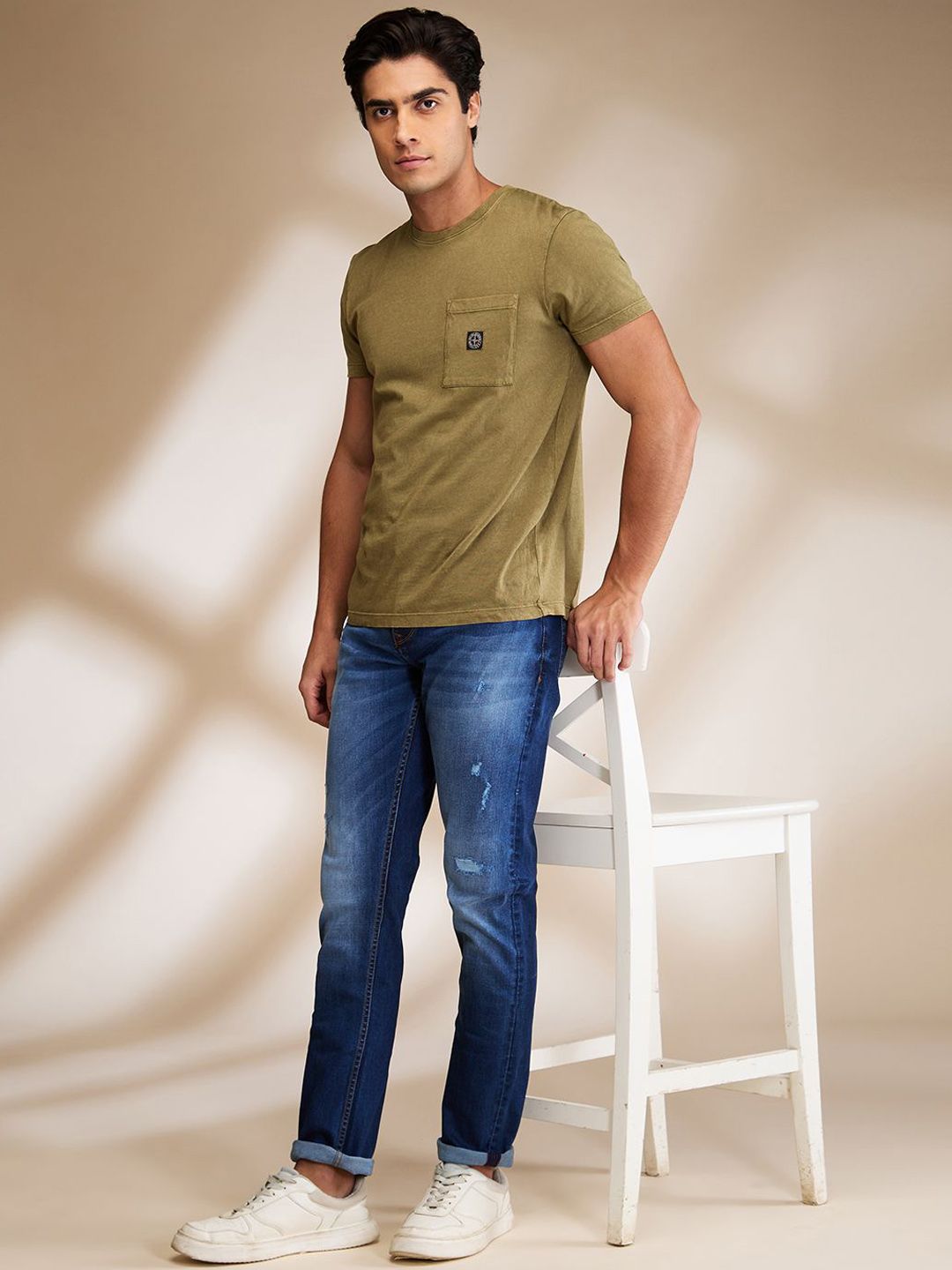 Being Human Men Slim Fit Low Distress Mid Rise Jeans