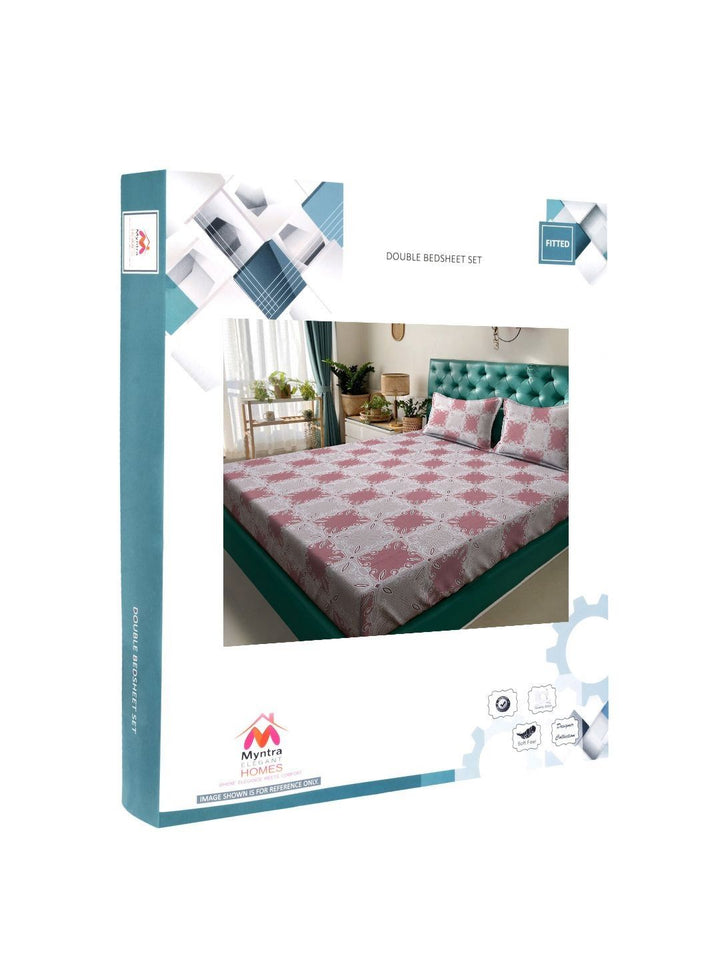 Myntra Elegant Homes Ethnic Motifs Printed 400 TC King Bedsheet with 2 Pillow Covers