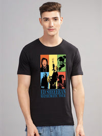 ADRO Lelaki Grafik Bercetak T-shirt Kapas Leher Bulat