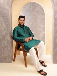 SOJANYA PLUS Men Paisley Woven Design Straight Kurta