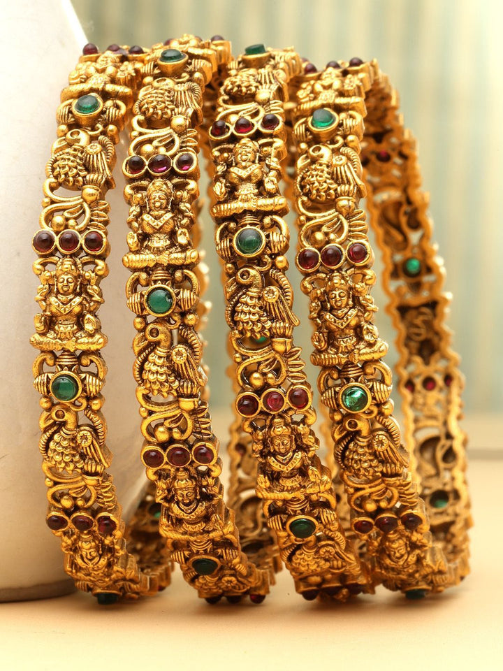 Panash Set Of 2 24CT Gold Plated Handcrafted Antique Bangles