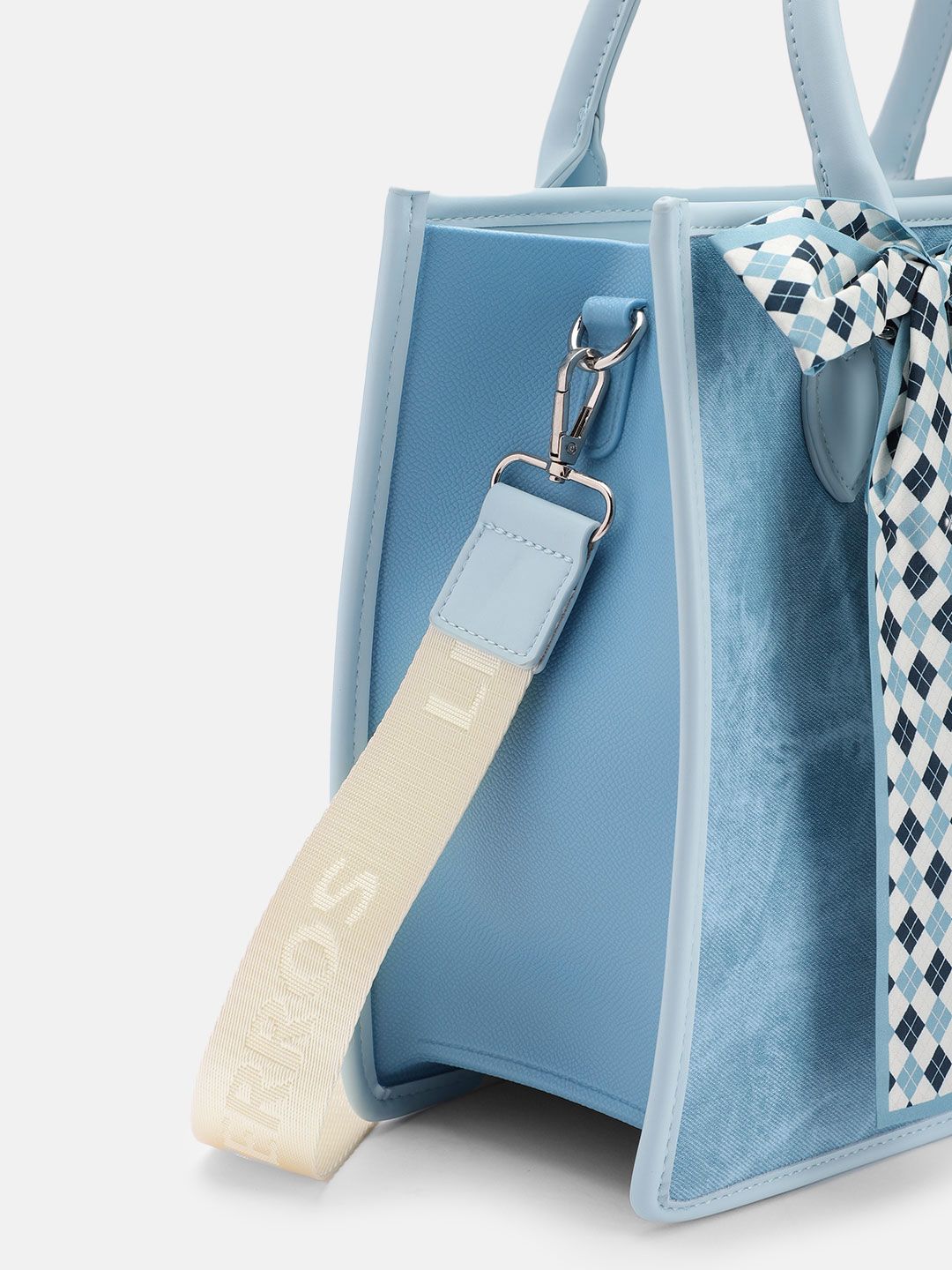 Lino Perros Textured Structured Handheld Bag with Bow Detail