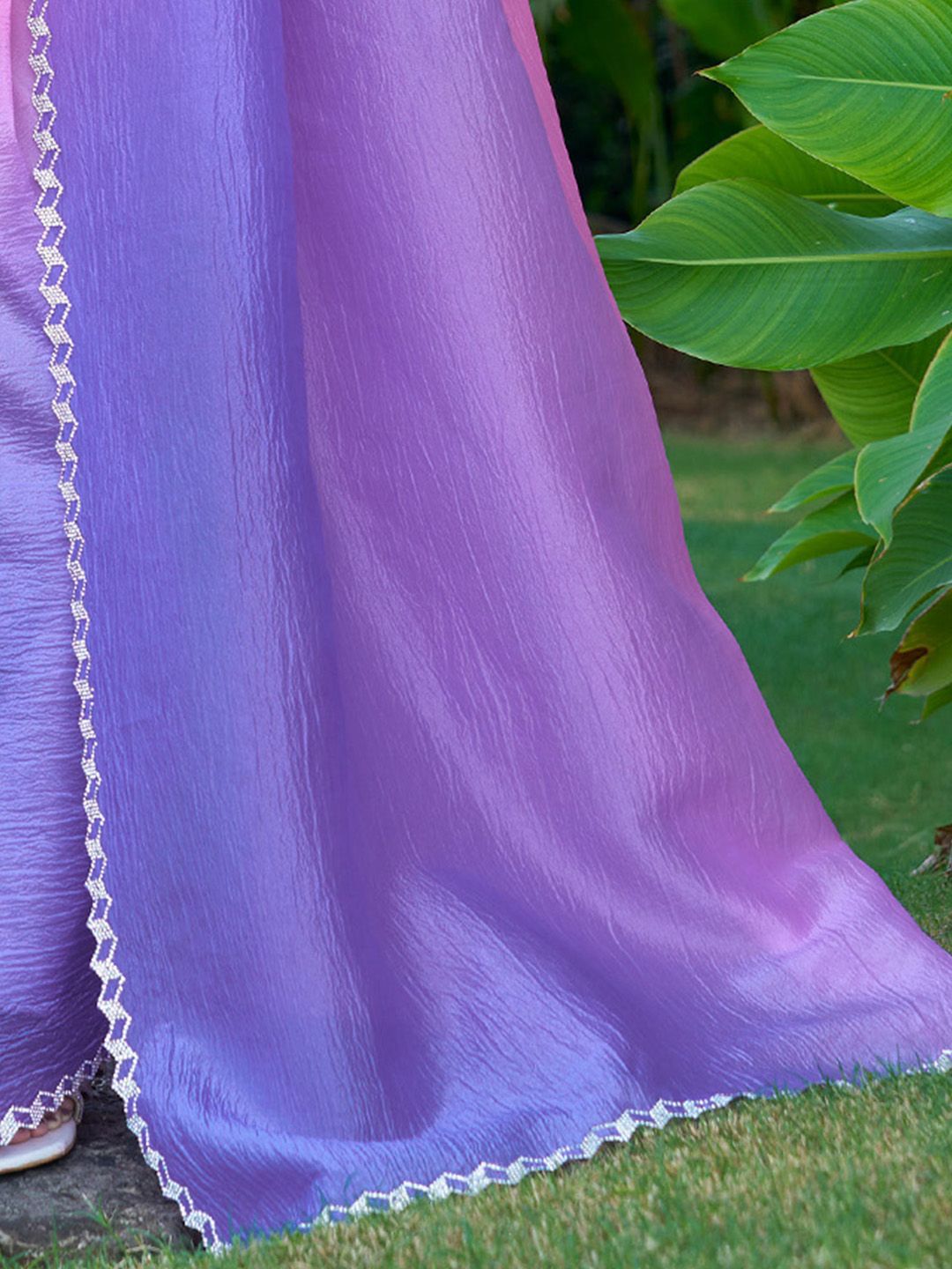 Saree mall Ombre Beads and Stones Silk Blend Sarees