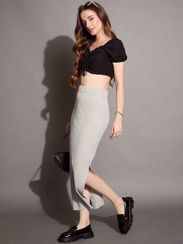 SASSAFRAS BASICS Ribbed Pencil Skirt
