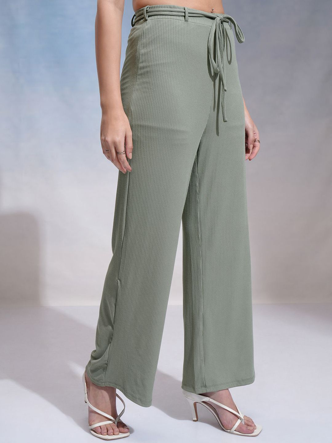 Tokyo Talkies Women Solid Wide Leg Trousers