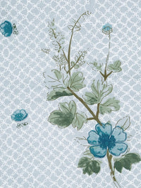 Set Cadar Kembar KLOTTHE Kelabu Dan Biru Bunga Bercetak Bunga 400 TC 2.50 m x 2.20 m