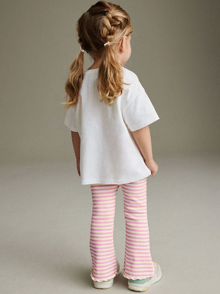 YK Girls Printed T-shirt With Leggings