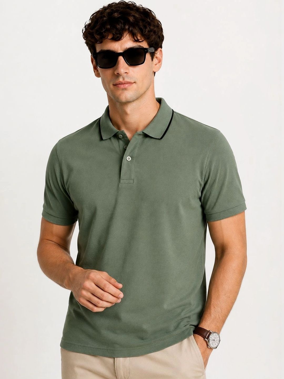 ADRO Men Polo Collar T-shirt
