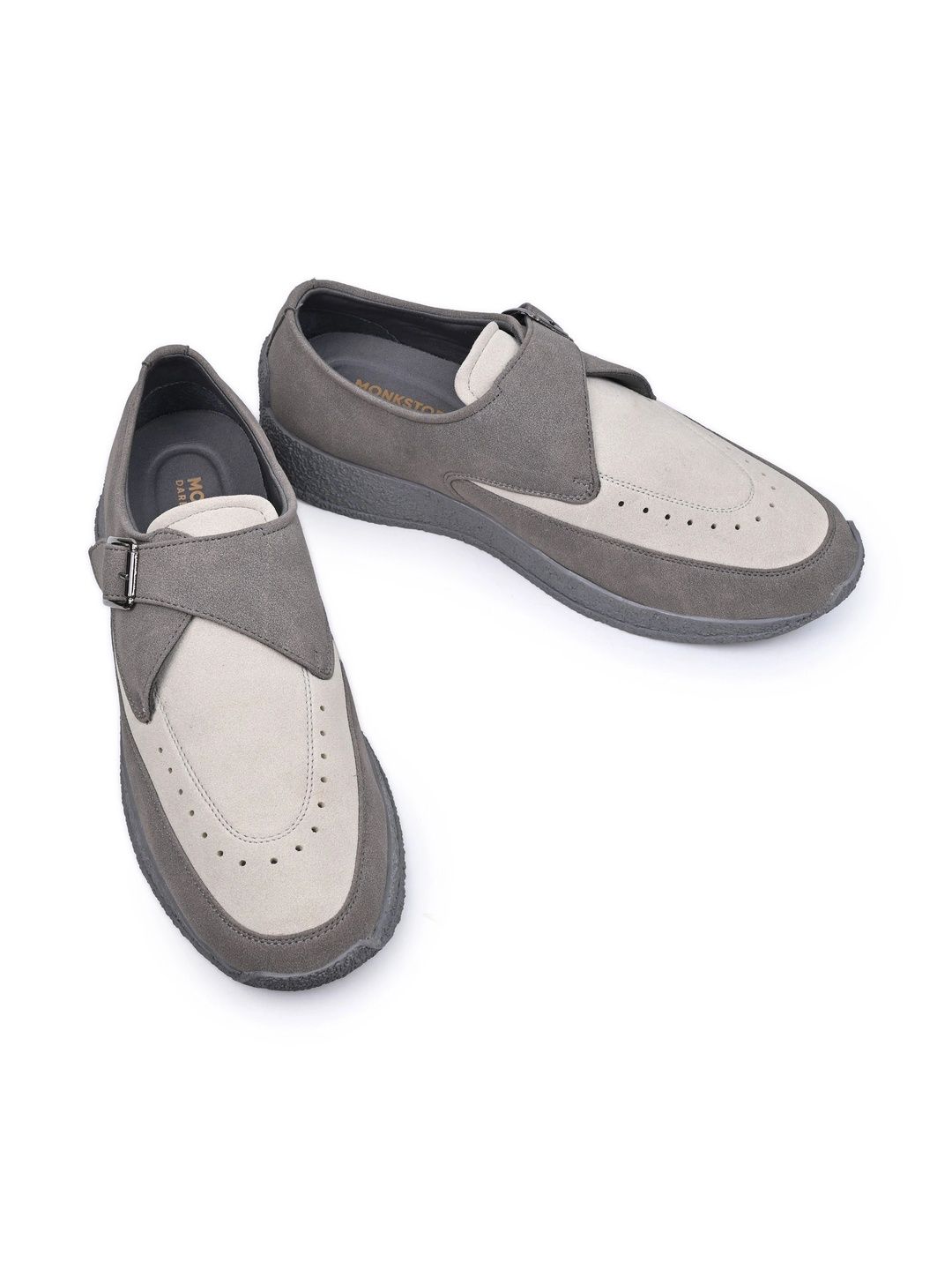 MONKSTORY Men Grey Suede Sneakers