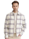 RARE RABBIT Men Checked Cotton Open Front Jacket with Embroidered