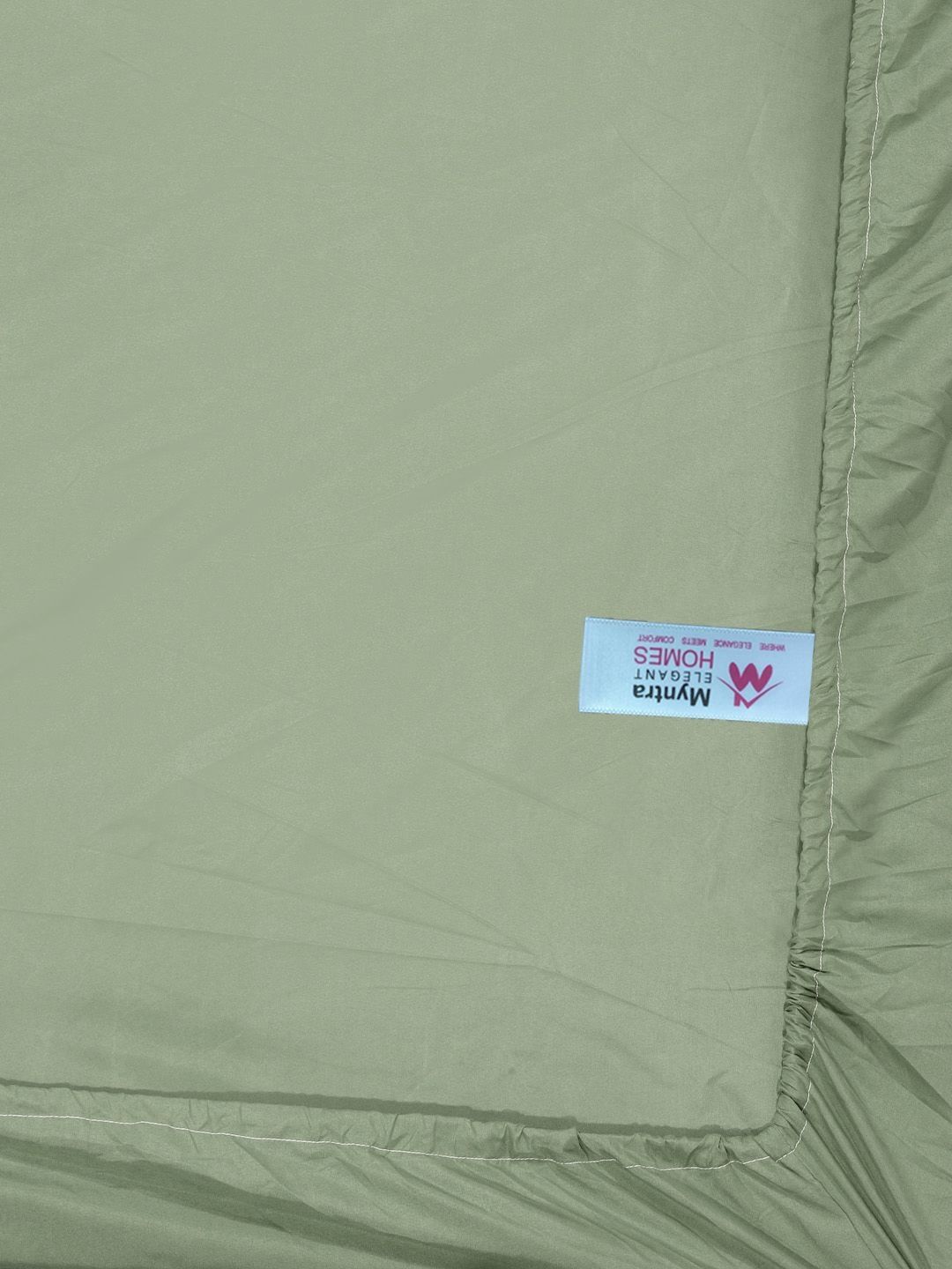 Myntra Elegant Homes Green Solid 300 TC Fitted King Fine Bedsheet Dengan 2 Sarung Bantal