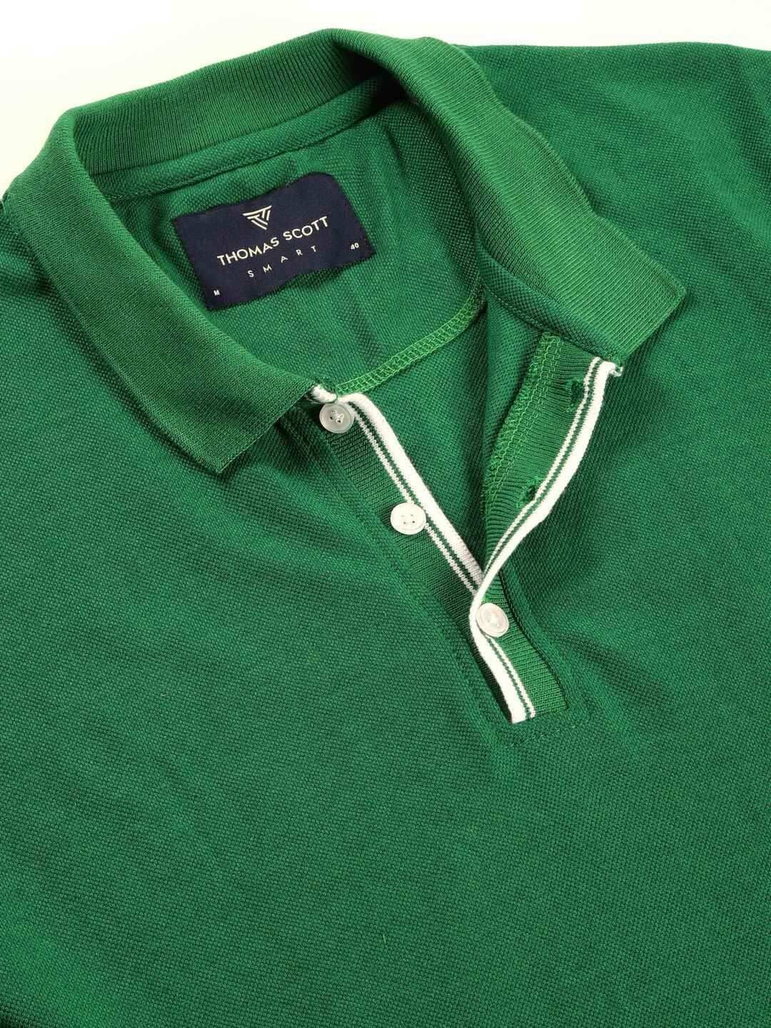 Thomas Scott Men Solid Polo Collar Cotton T-shirt