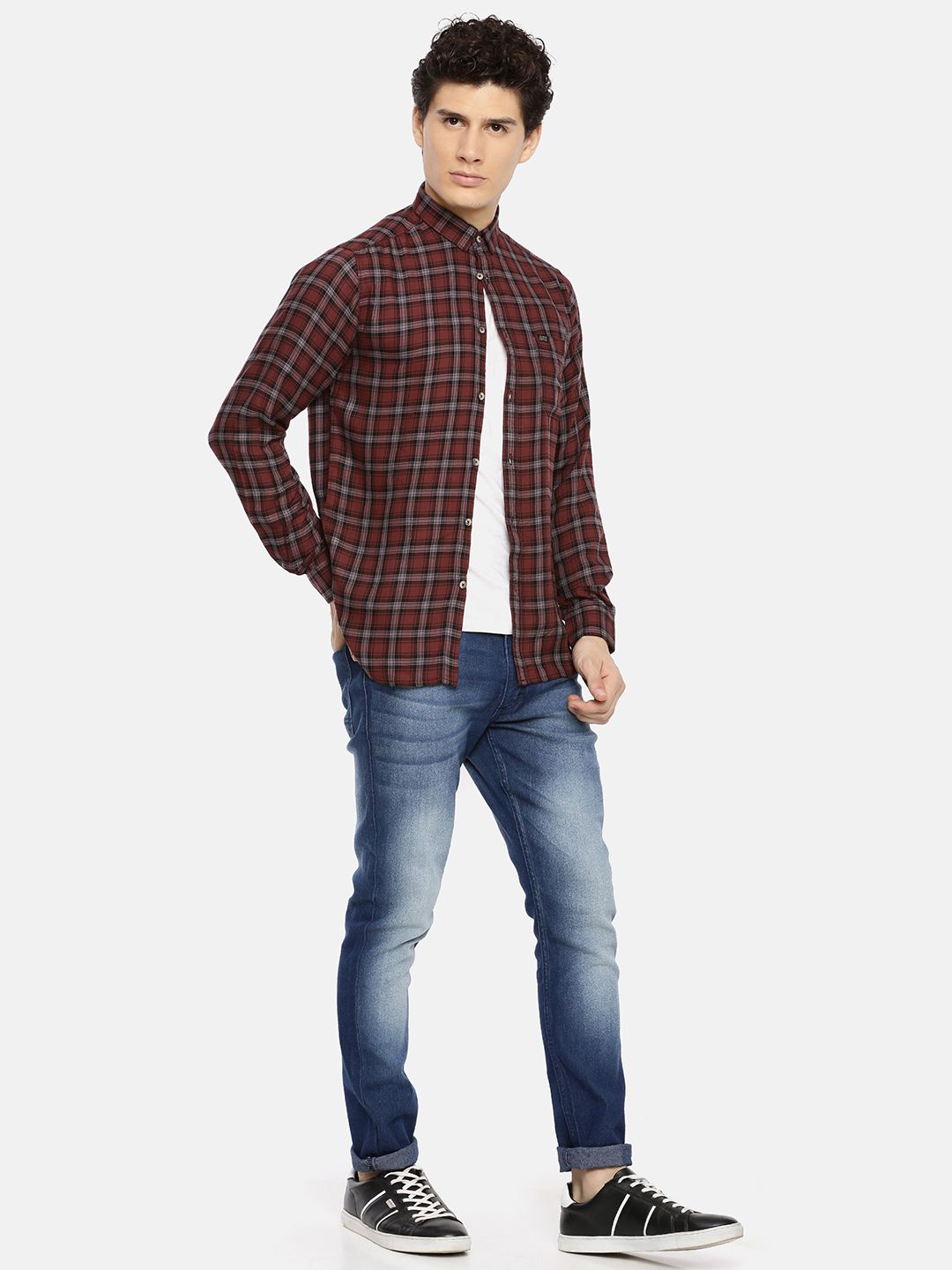The Indian Garage Co Slim Fit Checked Casual Shirt