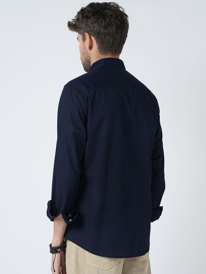 VASTRADO Men Classic Fit Solid Spread Collar Cotton Casual Shirt