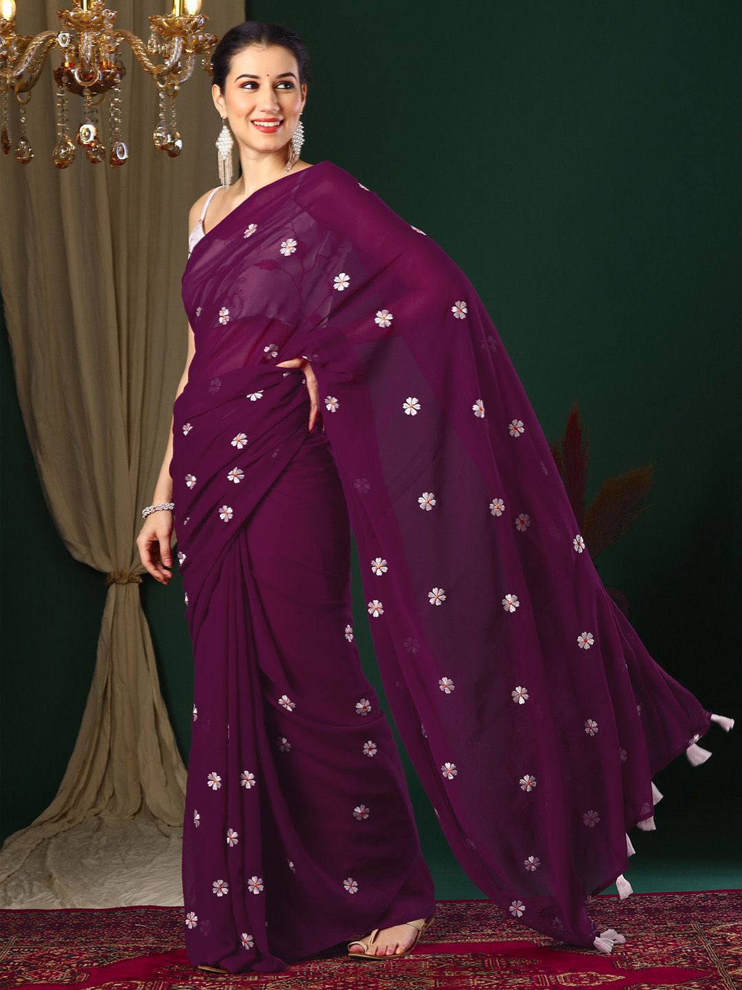 KALINI Embellished Embroidered Saree