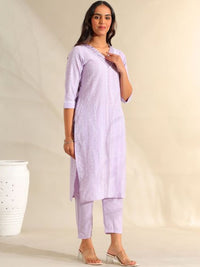 Mamicha Women Regular Mirror Work Pure Cotton Kurta with Trousers