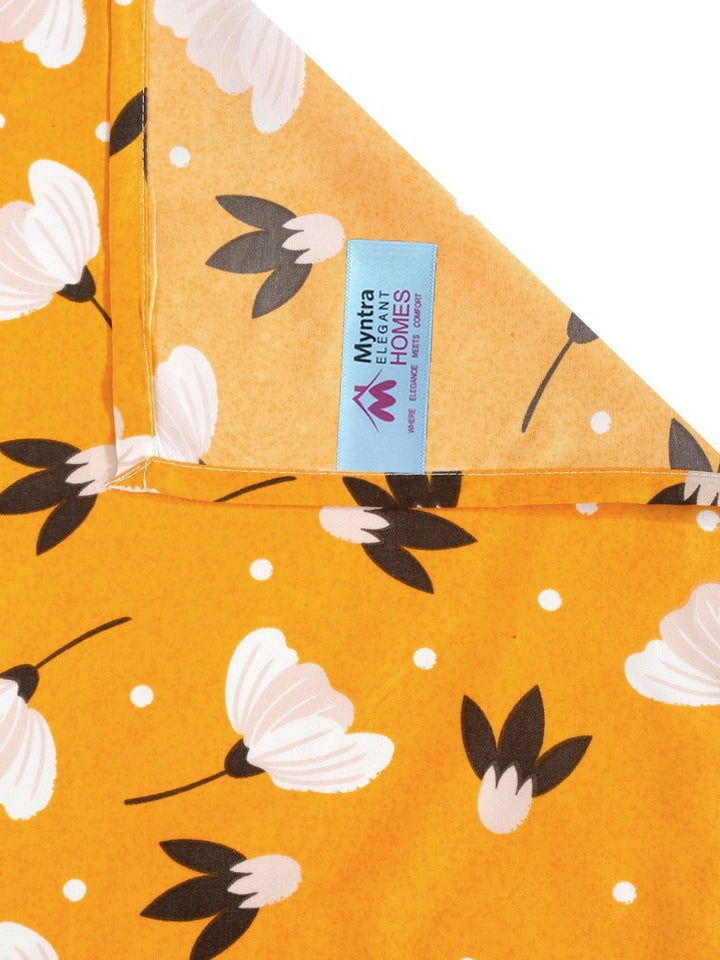 Myntra Elegant Homes Yellow & White Floral 300 TC King Cadar dengan 2 Sarung Bantal