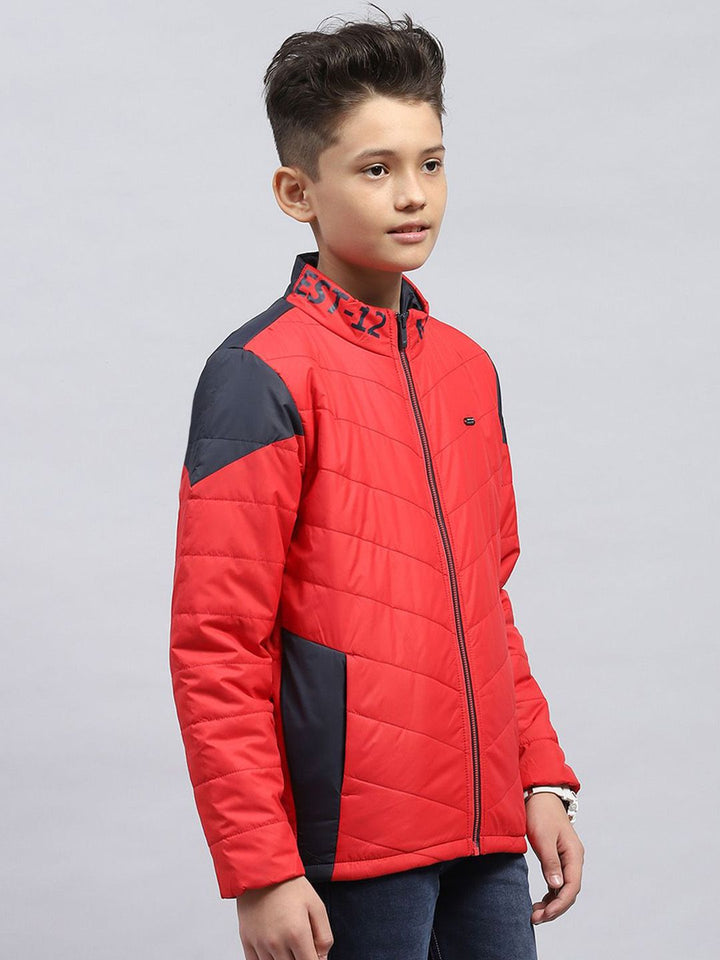 Monte Carlo Boys Mock Collar Colourblocked Casual Padded Jacket