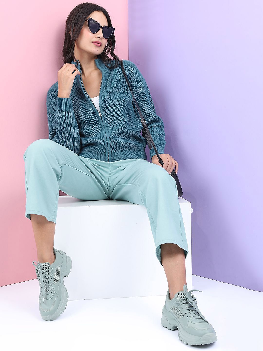 Tokyo Talkies Women Cable Knit Pullover