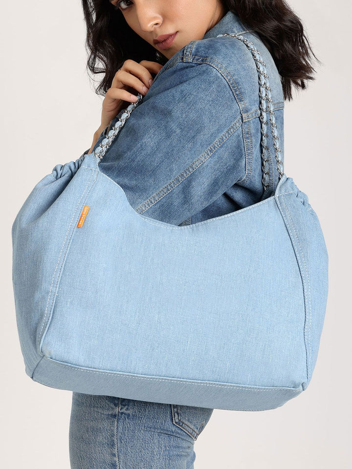 Lino Perros Denim Structured Shoulder Bag
