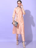 Vishudh Women Ethnic Motifs Embroidered Regular Straight Kurta With Palazzos