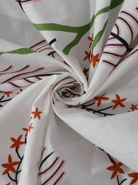 Myntra Elegant Homes White Floral Polycotton 300 TC Fitted Single Fine Bedsheet with a Pillow Cover-89 x 59 inches
