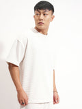 HIGHLANDER Self Design Oversized-Fit T-Shirt With Shorts Co-Ords