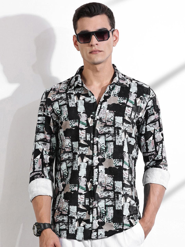 Thomas Scott Men Classic Slim Fit Opaque Printed Casual Shirt