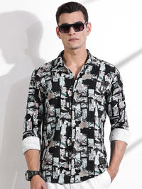 Thomas Scott Men Classic Slim Fit Opaque Printed Casual Shirt
