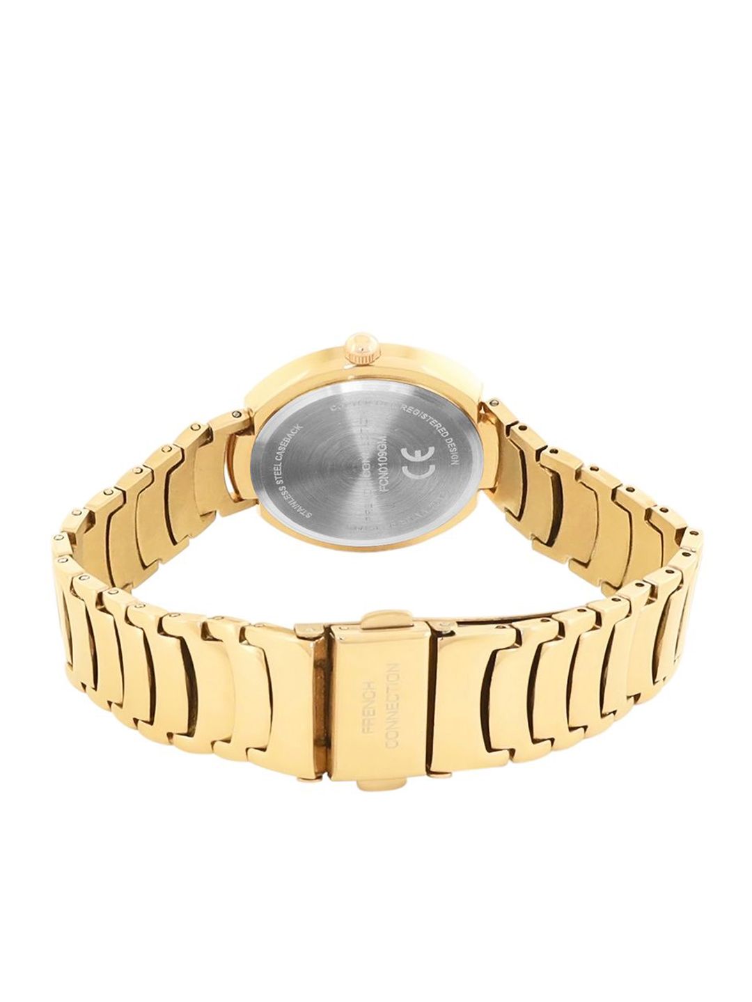 Sambungan Perancis Wanita Dail Dail & Gelang Gaya Tali Analog Watch FCN0109GM