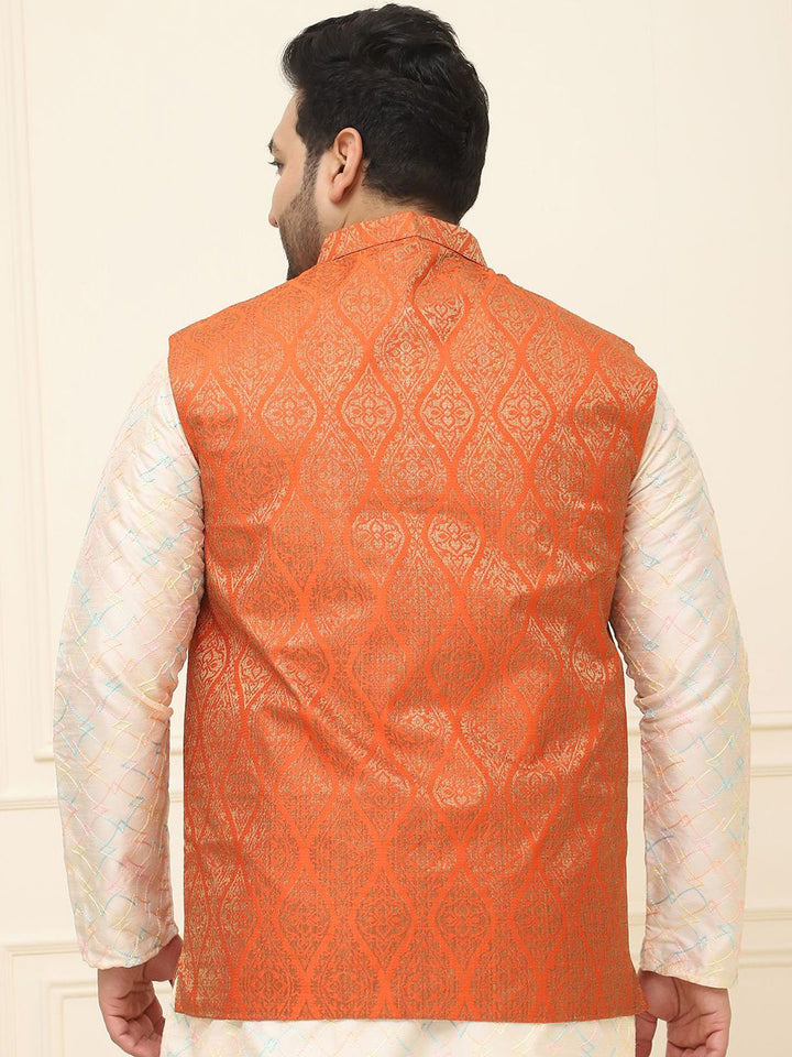 SOJANYA PLUS Men Printed Nehru Plus Size Jacket