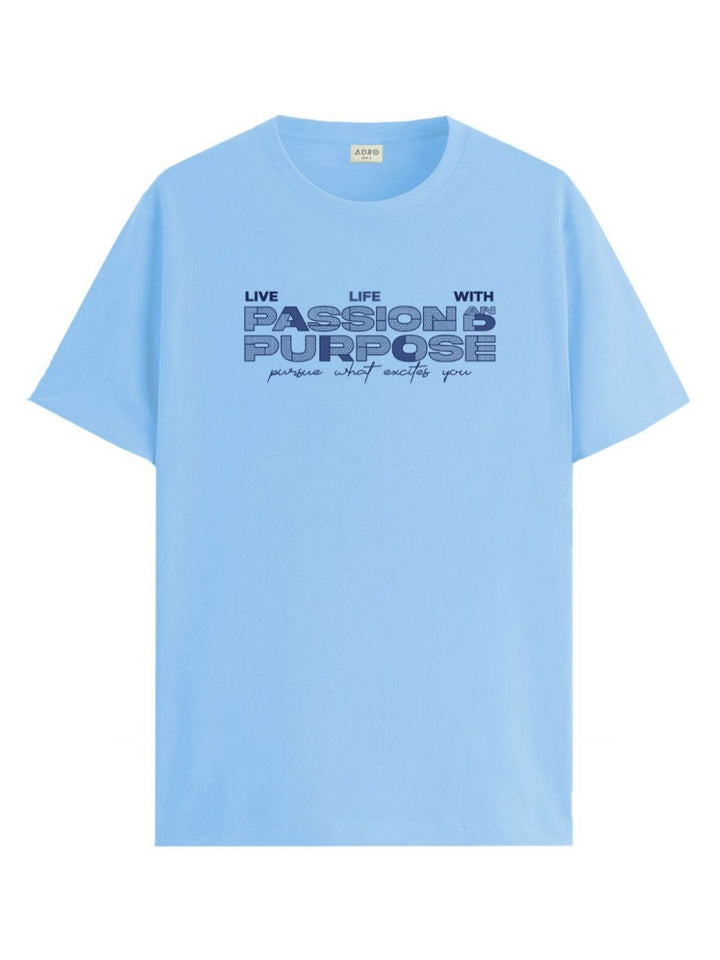 ADRO Typography Printed Round Neck Cotton T-shirt