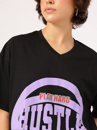 DressBerry Hustle Mode On Printed Boxy Crop T-shirt