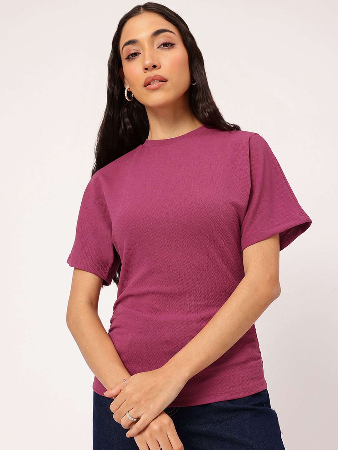 DressBerry Refined Essentials Extended Sleeves Ruched Top