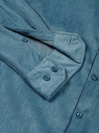 Thomas Scott Men Premium Spread Collar Textured Slim Fit Casual Shirt